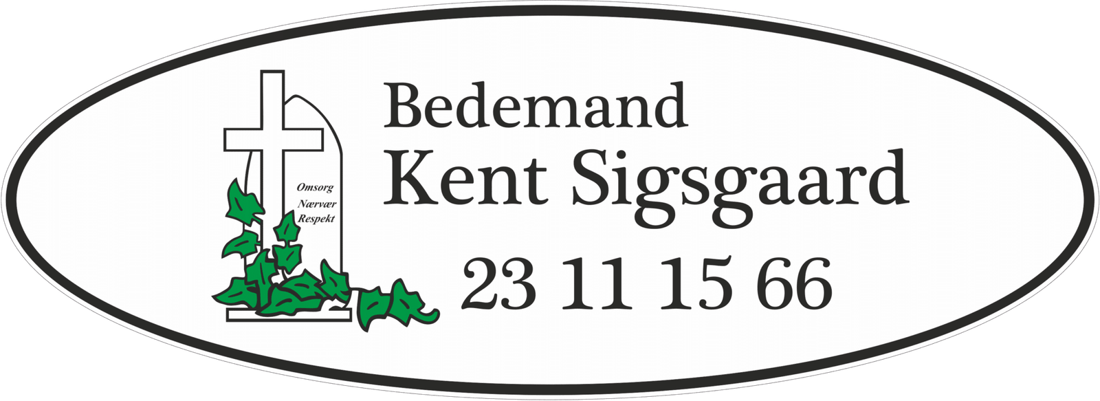 Logo for Bedemand Kent Sigsgaard med kors